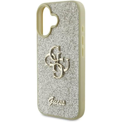 Etui til Apple iPhone 16 Plus, Guess, Fixed Glitter Big 4G, Gylden