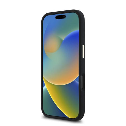 Etui til Apple iPhone 16 Plus, Guess, Script Metal Logo & Ramme, Sort