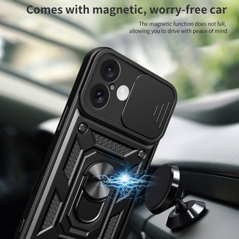 Cover til Apple iPhone 16 Plus, Techsuit, CamShield, Sort