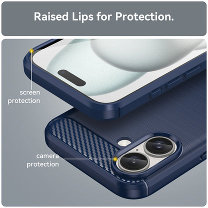 Cover til Apple iPhone 16 Plus, Techsuit, Carbon, Blå