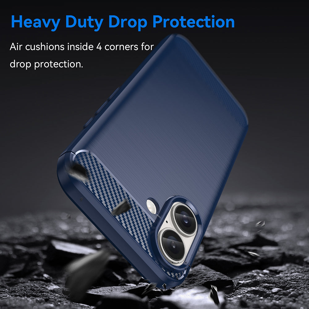 Cover til Apple iPhone 16 Plus, Techsuit, Carbon, Blå