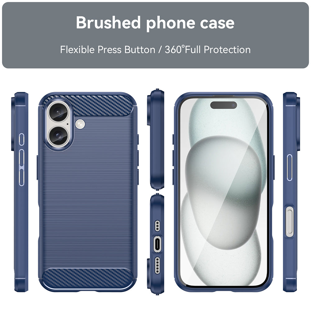 Cover til Apple iPhone 16 Plus, Techsuit, Carbon, Blå