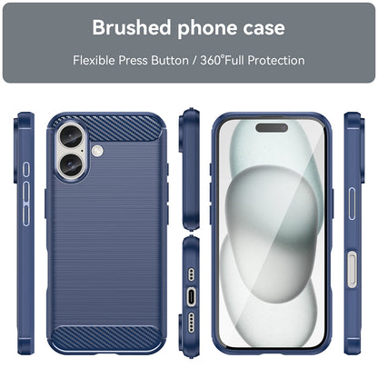 Cover til Apple iPhone 16 Plus, Techsuit, Carbon, Blå