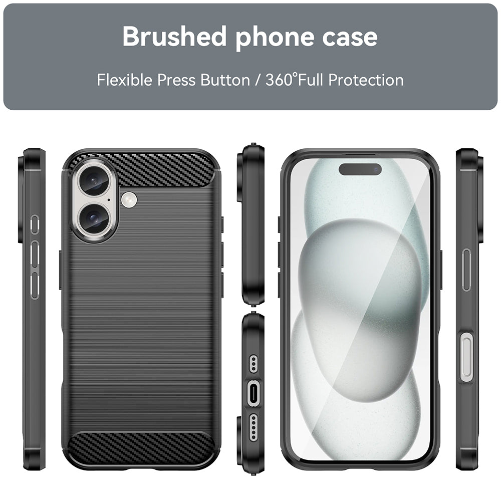 Cover til Apple iPhone 16 Plus, Techsuit, Carbon, Sort