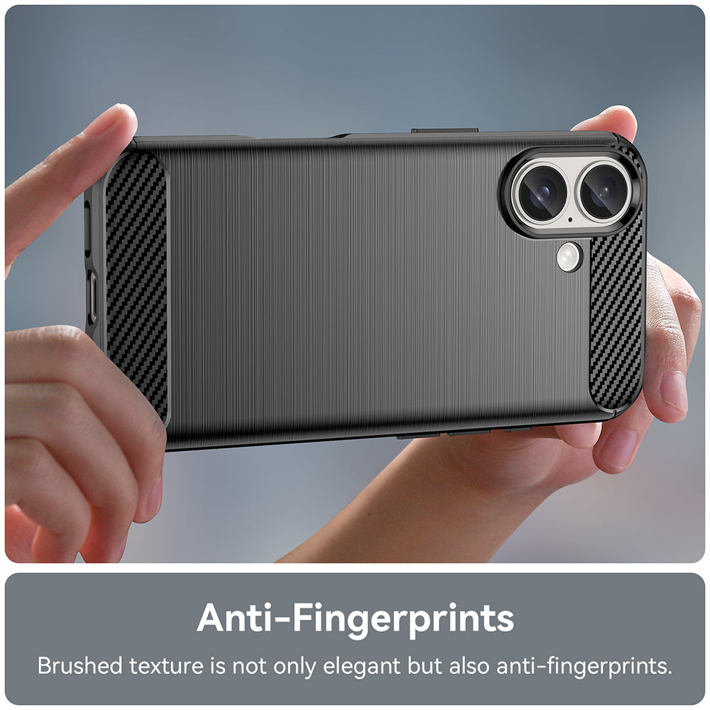 Cover til Apple iPhone 16 Plus, Techsuit, Carbon, Sort
