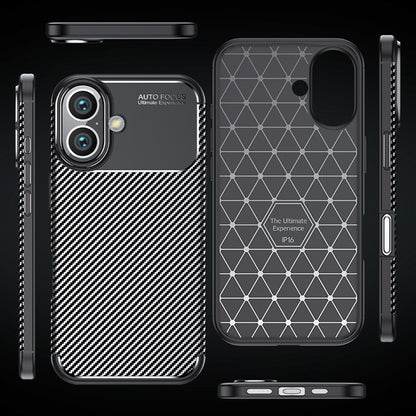 Cover til Apple iPhone 16 Plus, Techsuit, CarbonFiber, Sort