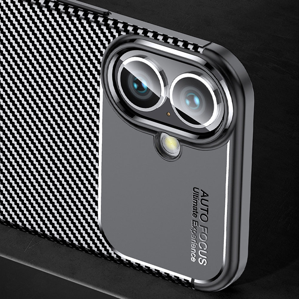 Cover til Apple iPhone 16 Plus, Techsuit, CarbonFiber, Sort