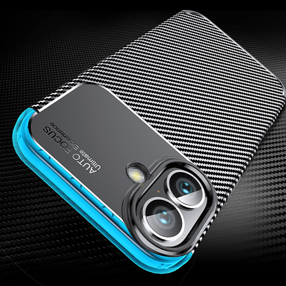 Cover til Apple iPhone 16 Plus, Techsuit, CarbonFiber, Sort