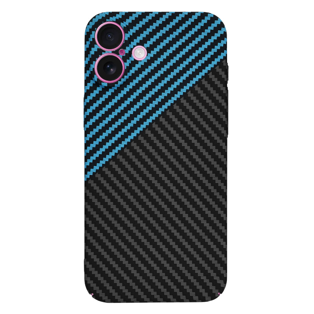 Cover til Apple iPhone 16 Plus, Techsuit, Carbonite FiberShell, Sort Bleu