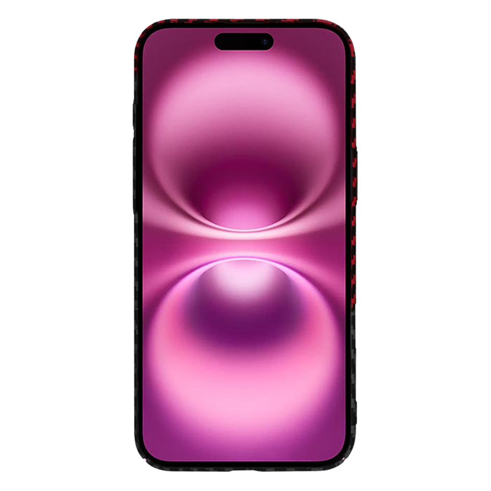 Cover til Apple iPhone 16 Plus, Techsuit, Carbonite FiberShell, Sort Rød