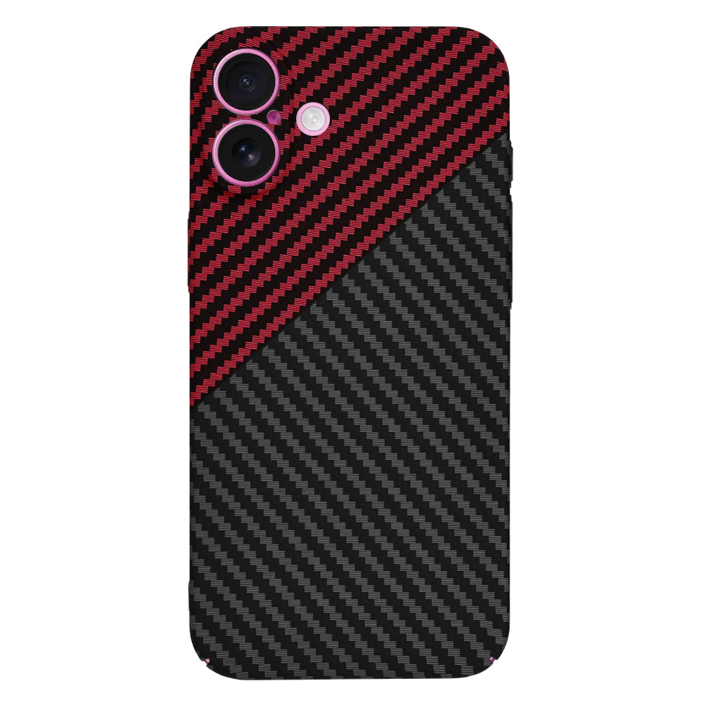 Cover til Apple iPhone 16 Plus, Techsuit, Carbonite FiberShell, Sort Rød