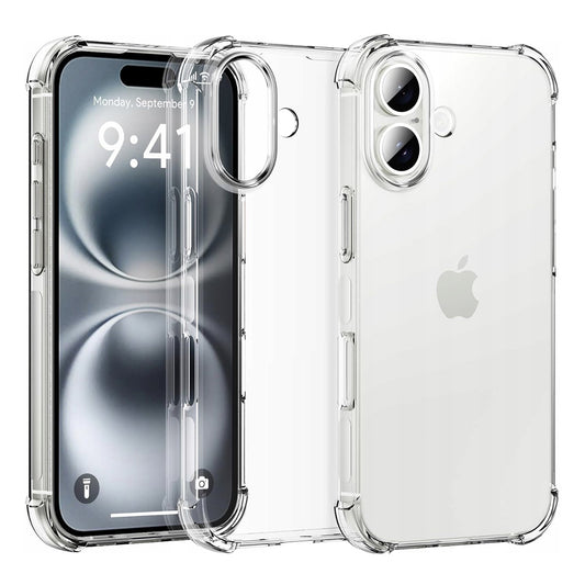 Cover til Apple iPhone 16 Plus, Techsuit, Shockproof Clear (Stor Linsehulsåbning), Transparent