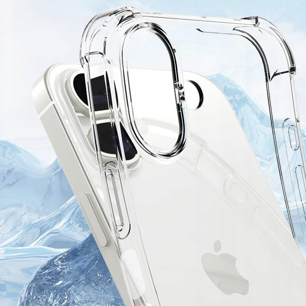 Cover til Apple iPhone 16 Plus, Techsuit, Shockproof Clear (Stor Linsehulsåbning), Transparent
