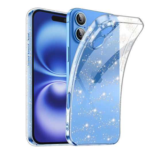 Cover til Apple iPhone 16 Plus, Techsuit, SparkleSkin, Transparent