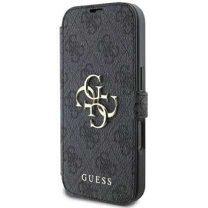 Etui til Apple iPhone 16 Pro, Guess, 4G Book, Sort