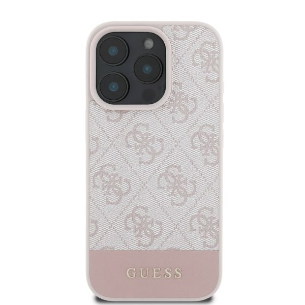 Etui til Apple iPhone 16 Pro, Guess, 4G Bottom Stripe, Pink