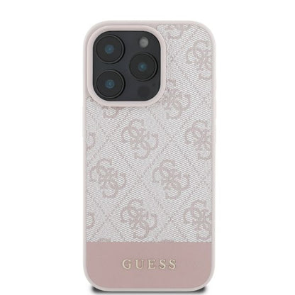 Etui til Apple iPhone 16 Pro, Guess, 4G Bottom Stripe, Pink
