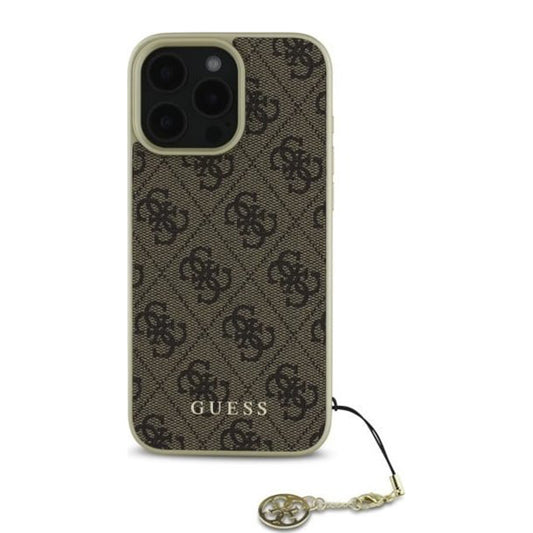 Etui til Apple iPhone 16 Pro, Guess, 4G Charm, Brun