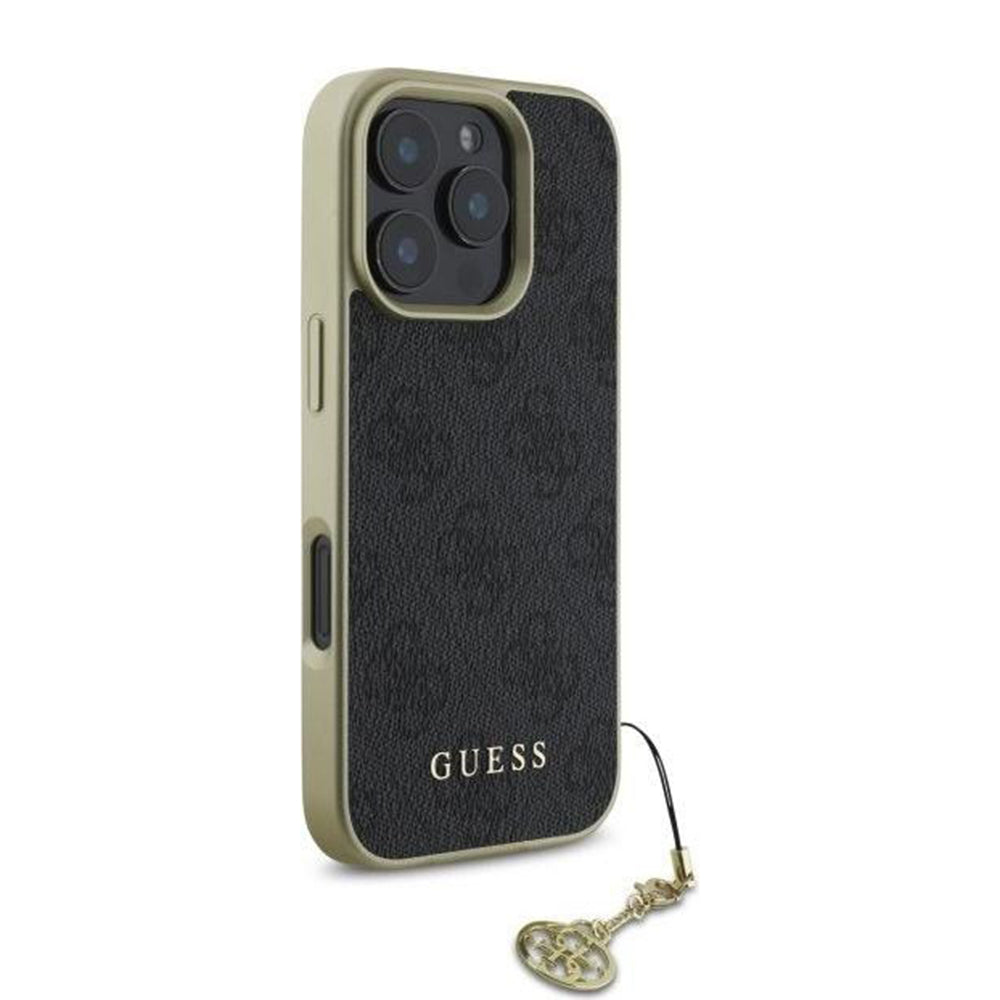 Etui til Apple iPhone 16 Pro, Guess, 4G Charm, Sort