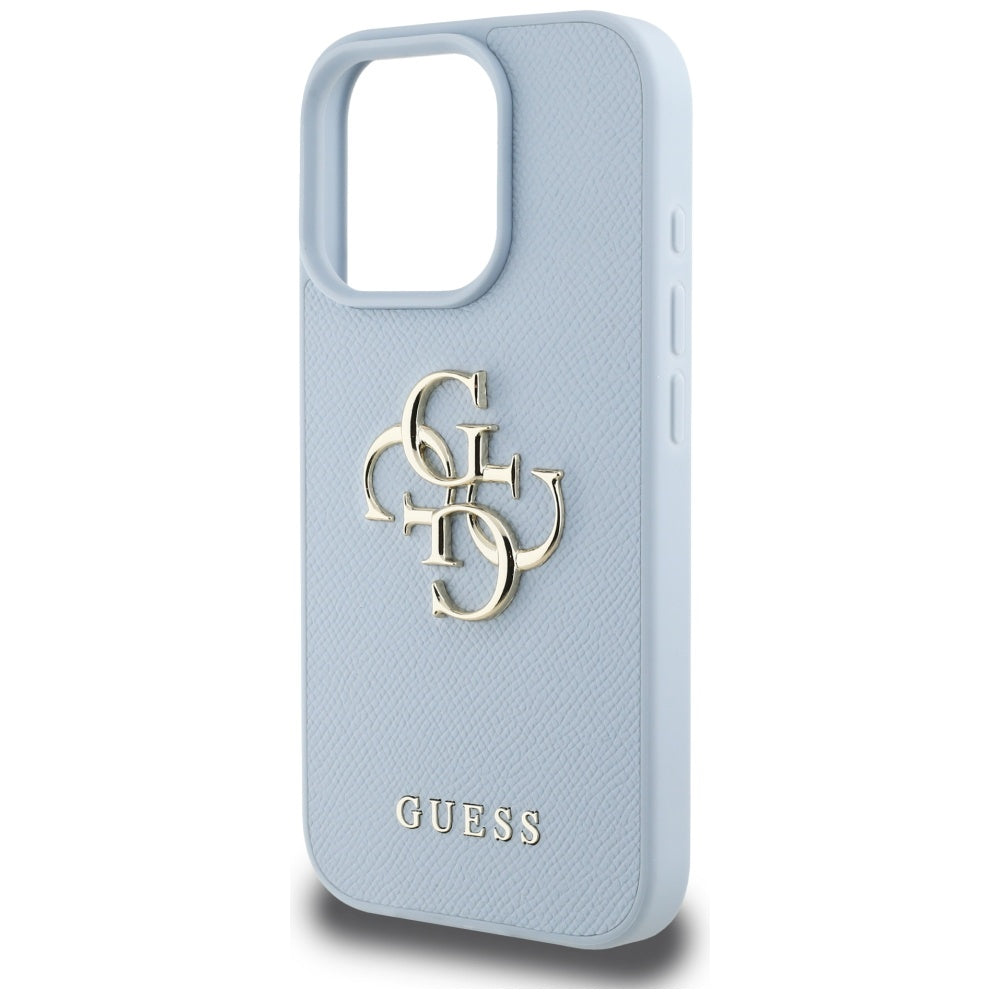 Etui til Apple iPhone 16 Pro, Guess, Grained Big 4G Logo Small Classic Logo, Blå