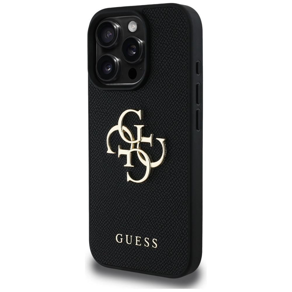 Etui til Apple iPhone 16 Pro, Guess, Grained Big 4G Logo Small Classic Logo, Sort