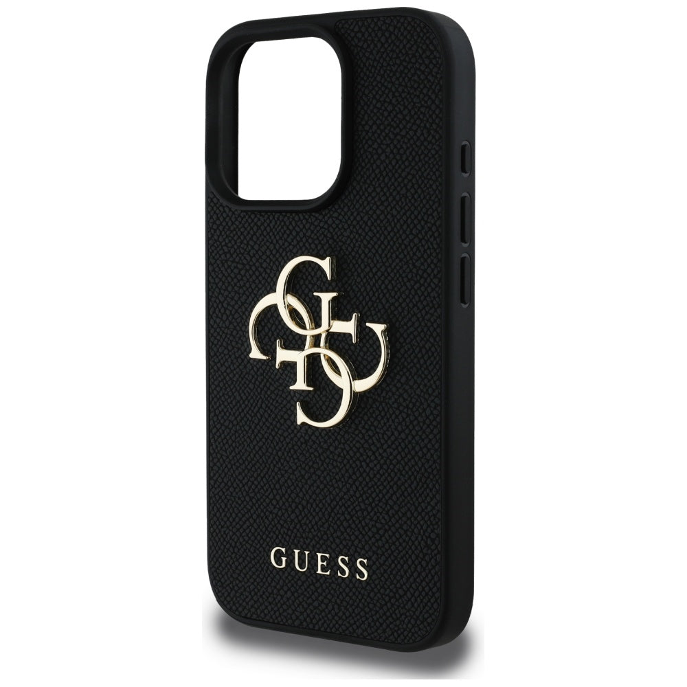 Etui til Apple iPhone 16 Pro, Guess, Grained Big 4G Logo Small Classic Logo, Sort