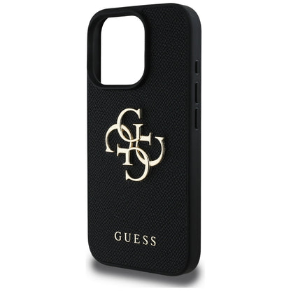 Etui til Apple iPhone 16 Pro, Guess, Grained Big 4G Logo Small Classic Logo, Sort