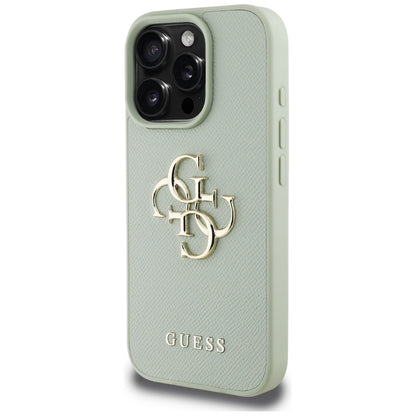 Etui til Apple iPhone 16 Pro, Guess, Grained Big 4G Logo Small Classic Logo, Grøn
