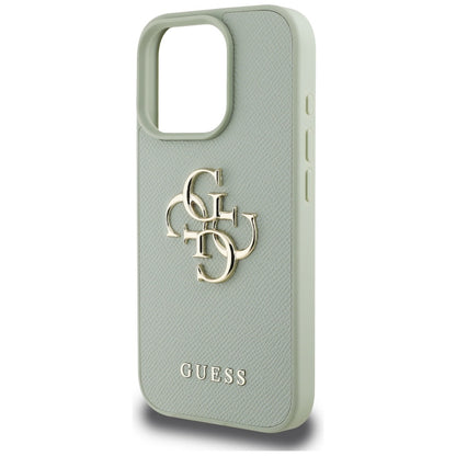 Etui til Apple iPhone 16 Pro, Guess, Grained Big 4G Logo Small Classic Logo, Grøn