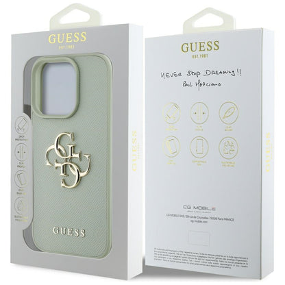 Etui til Apple iPhone 16 Pro, Guess, Grained Big 4G Logo Small Classic Logo, Grøn