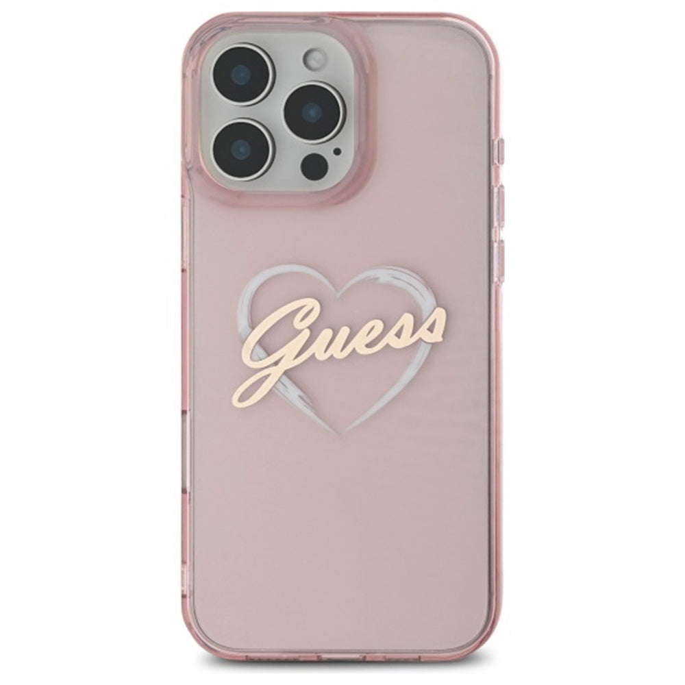 Etui til Apple iPhone 16 Pro, Guess, IML Heart, Pink