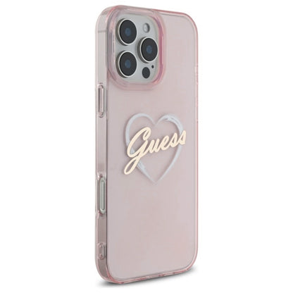 Etui til Apple iPhone 16 Pro, Guess, IML Heart, Pink