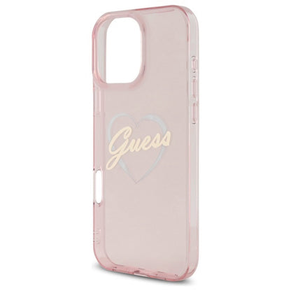 Etui til Apple iPhone 16 Pro, Guess, IML Heart, Pink