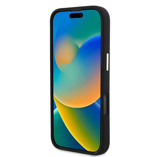 Etui til Apple iPhone 16 Pro, Guess, Script Metal Logo & Ramme, Sort