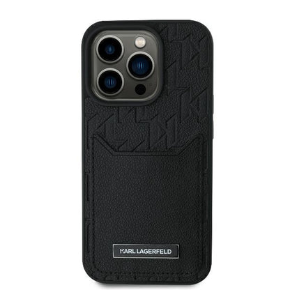 Etui til Apple iPhone 16 Pro, Karl Lagerfeld, Cardslots Monogram, Sort