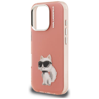 Etui til Apple iPhone 16 Pro, Karl Lagerfeld, IML Aquarelle Logo Choupette, Pink