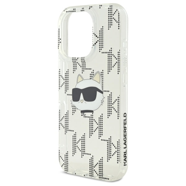 Etui til Apple iPhone 16 Pro, Karl Lagerfeld, IML Luxury Electroplated Choupette's Head, Gennemsigtig