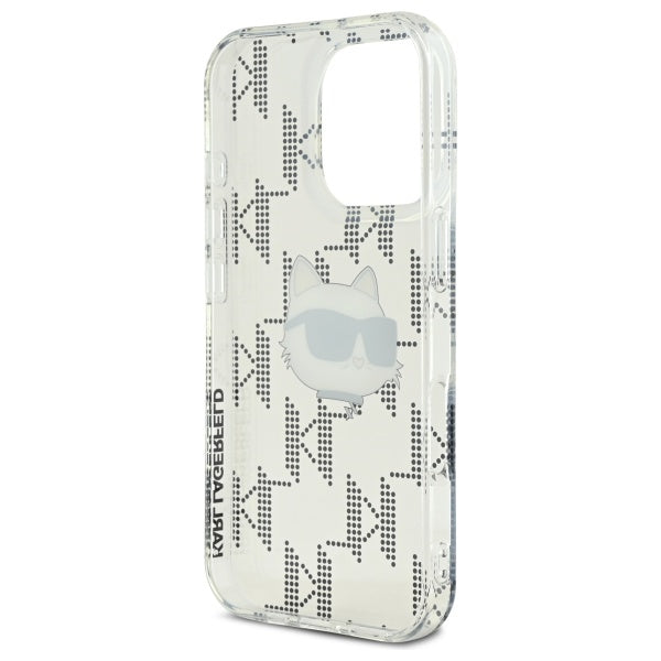 Etui til Apple iPhone 16 Pro, Karl Lagerfeld, IML Luxury Electroplated Choupette's Head, Gennemsigtig