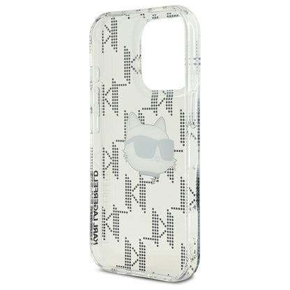 Etui til Apple iPhone 16 Pro, Karl Lagerfeld, IML Luxury Electroplated Choupette's Head, Gennemsigtig