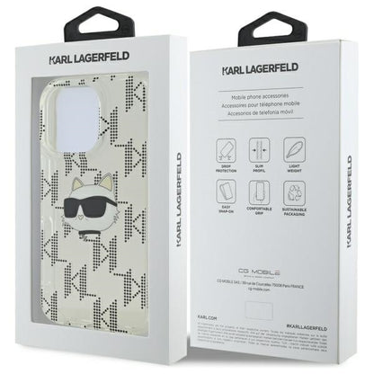 Etui til Apple iPhone 16 Pro, Karl Lagerfeld, IML Luxury Electroplated Choupette's Head, Gennemsigtig