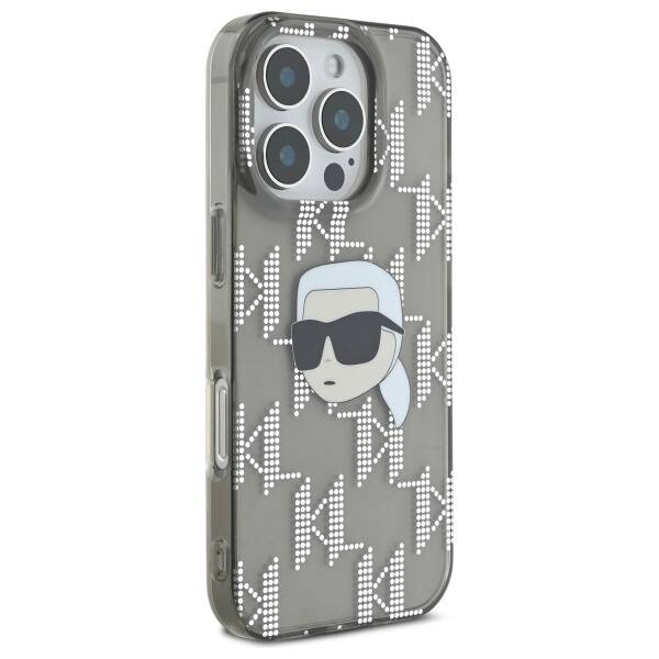 Etui til Apple iPhone 16 Pro, Karl Lagerfeld, IML Luxury Electroplated Karl's Head, Sort