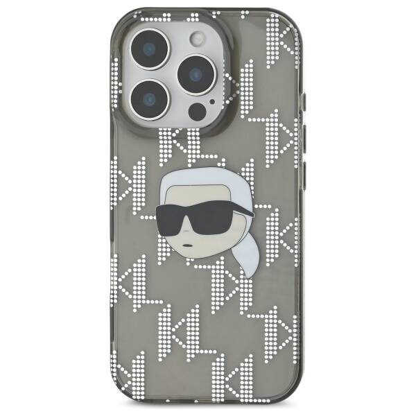 Etui til Apple iPhone 16 Pro, Karl Lagerfeld, IML Luxury Electroplated Karl's Head, Sort