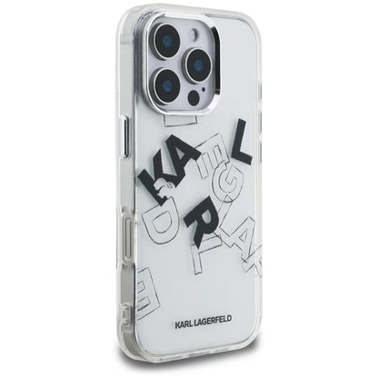 Etui til Apple iPhone 16 Pro, Karl Lagerfeld, IML Sketched Graphic Logo, Gennemsigtig