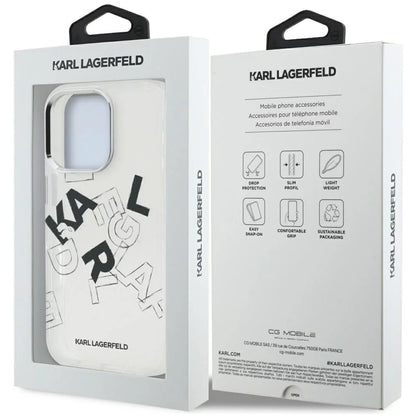 Etui til Apple iPhone 16 Pro, Karl Lagerfeld, IML Sketched Graphic Logo, Gennemsigtig