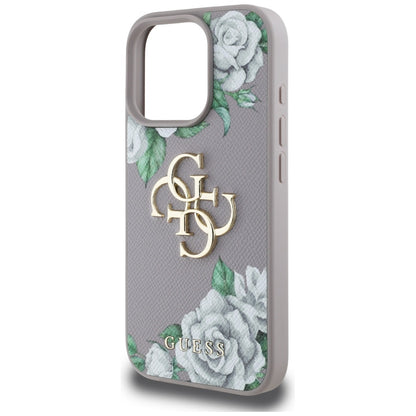 Etui til Apple iPhone 16 Pro Max, Guess, 4G Grained Roses Big Logo, Lilla