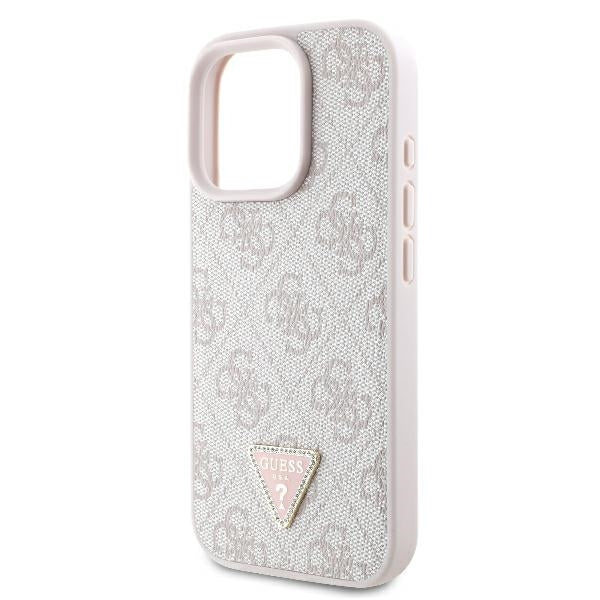 Etui til Apple iPhone 16 Pro Max, Guess, Crossbody 4G Triangle Strass, Pink