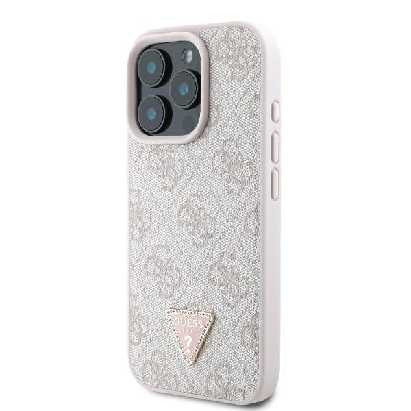 Etui til Apple iPhone 16 Pro Max, Guess, Crossbody 4G Triangle Strass, Pink