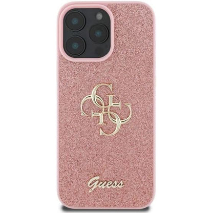 Etui til Apple iPhone 16 Pro Max, Guess, Fixed Glitter Big 4G, Pink