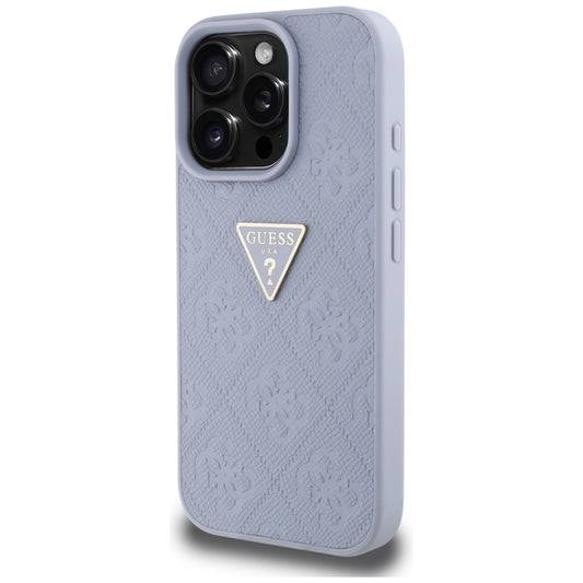 Etui til Apple iPhone 16 Pro Max, Guess, Hot Stamp 4G Pattern Triangle Logo, Lys Lilla
