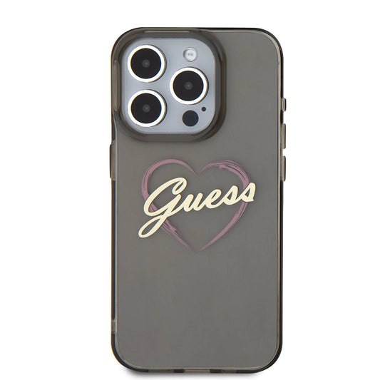 Etui til Apple iPhone 16 Pro Max, Guess, IML Heart, Sort